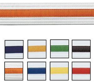 Double Wrapped Striped White Belt